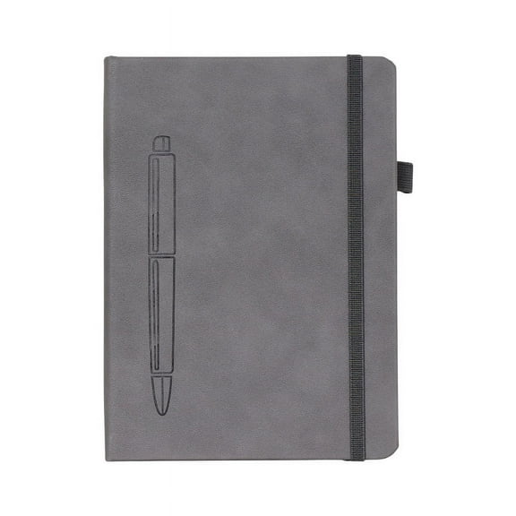 Crownlit A5 Grey PU Diary with Pen Design