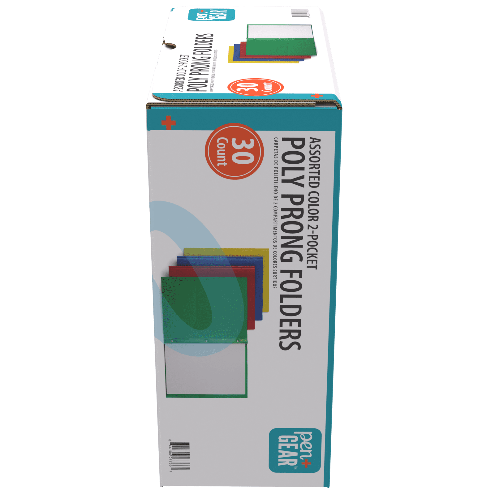 Pen+Gear 3-Prong Poly Folders with 2 Pockets, Assorted Colors, 30 Count