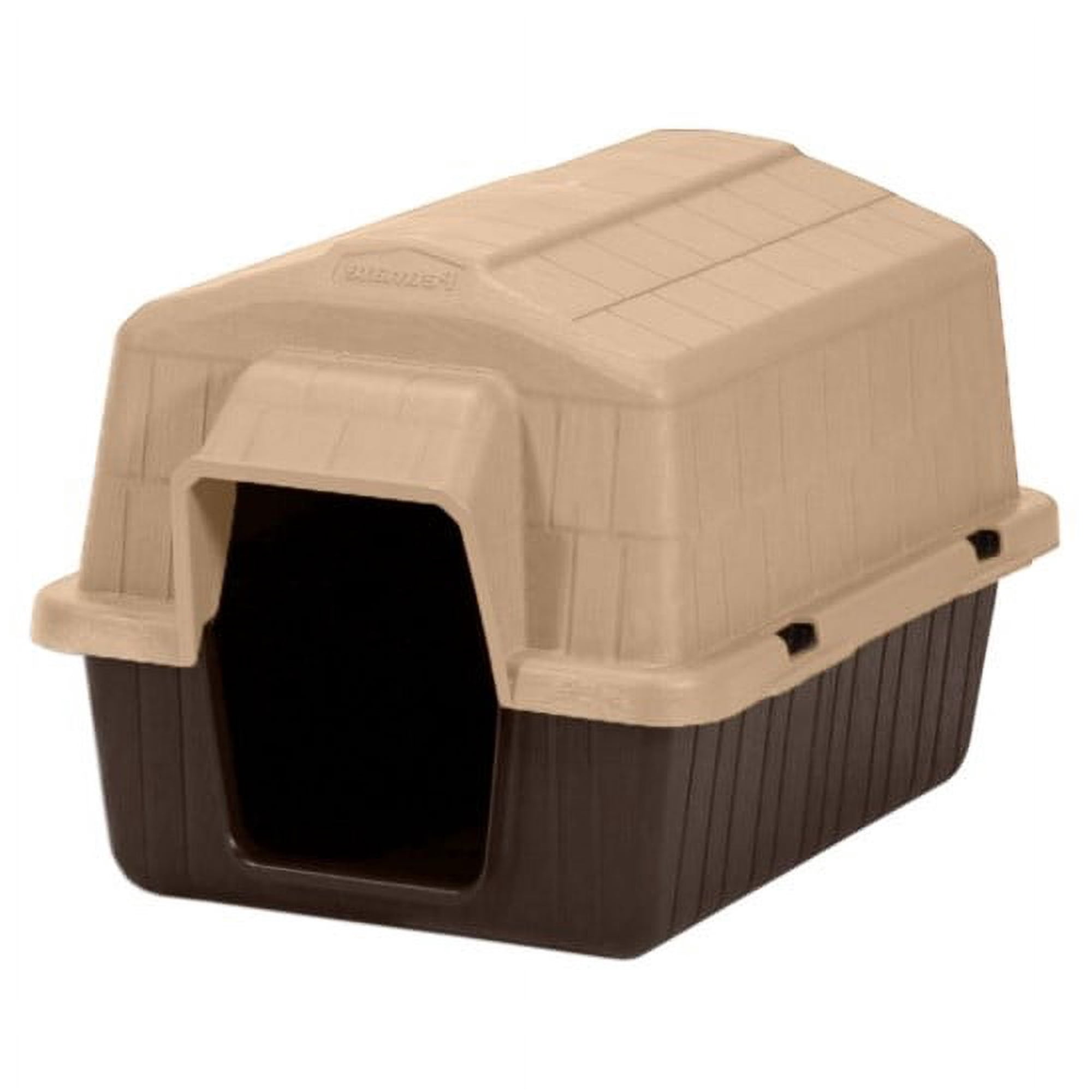 Petmate PetBarn 3 Plastic Outdoor Dog House, Barn Style Durable Extra Small 16.5" H, for Pets up to 15 lbs, Tan