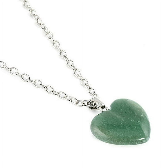Genuine Jade Heart Chain Necklace Sterling Silver