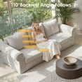 thumbnail image 3 of 89" Farmhouse 3-Seater Sofa, Deep Seat Couch with High Back Support, Washable Removable Cover, Rolled Arms, Gray, 3 of 7
