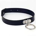 thumbnail image 1 of Gargantilla de cuero negra redonda para mujer, joyería de moda de metal, collar gótico punk para niñas, regalo, negro, 1 of 5