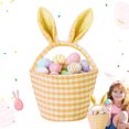 thumbnail image 2 of NSESSHome Easter Bunny Basket Egg Hunt Rabbit Bucket for Kids with Cute Rabbit Ears Plaid Storage Bag Gifts Candies Personalized Easter Party Gifts, 2 of 6