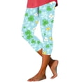 thumbnail image 2 of Haivin Women's Yoga Capri Pants with St. Patrick's Day All-Over Print, Form-Fitting, Casual and Fashionable for Fitness, Daily Wear and Holiday Celebration, 2 of 5