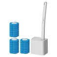 thumbnail image 1 of Juego de cepillo y soporte para inodoro desechables con tapa abatible automática y eficiente Blanco, 1 of 9