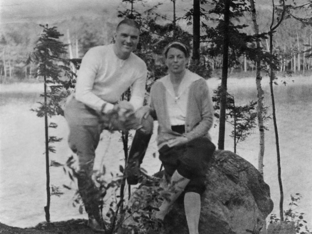 Eleanor Roosevelt And Earl Miller At Chazy Lake History (24 x 18