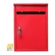 thumbnail image 2 of Buzón de correo de Metal para montaje en pared, puerta de entrada de gran capacidad para exteriores, buzón montado en la pared con cerradura de llave, rojo, 2 of 8