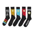 thumbnail image 1 of Hyp Star Trek The Next Generation Uniforms Crew Socks 5 Pair Pack, 1 of 3