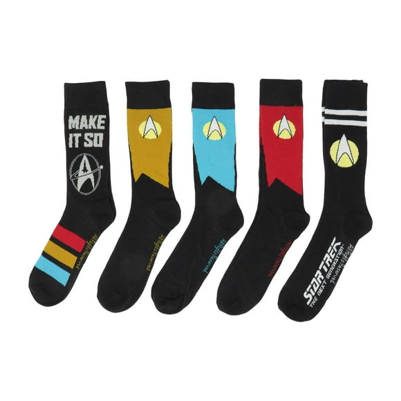 Hyp Star Trek The Next Generation Uniforms Crew Socks 5 Pair Pack