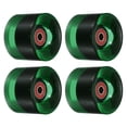 thumbnail image 1 of Unique Bargains Roues de Longboard 60 mm avec Roulements ABEC-9 Roues de Rue pour Planches à Roulettes Cruiser 80 A, Vert Clair Rouge, Lot de 4, 1 of 4