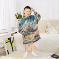thumbnail image 6 of FORMRS Wearable Blanket Hoodie with Sleeves for Kids Cozy Flannel Sweatshirt, Floating Whale, 6 of 7