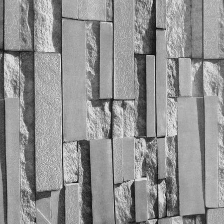 57sq.ft/393.7'' x 21'' 3D Effect Wallpaper Stack Stone Brick Embossed Modern Wallpaper Roll Vinyl Removable Waterproof for Restaurant Hotel Living Room TV Background