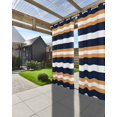 thumbnail image 3 of nqOlkjepod Outdoor Curtains for Patio Waterproof, Orange Navy Blue Striped Outdoor Privacy Panels Grommet, Minimalist Farmhouse Lines Blackout Outside Curtains for Porch/Cabana 54"x84", 1 Panel, 3 of 8
