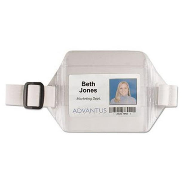 Advantus 75418 Porte-Badge à Bras Horizontal 3 3/4 x 2 3/4 Transparent/blanc. 12 par Boîte