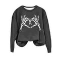 thumbnail image 2 of Clearance Clothes Womens Blouses Shirts Tops YuXingFu Halloween Women's Round Neck Printed Loose Fitting Long Sleeve Hoodless Sweatshirts Tops Blouse, 2 of 4