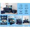 thumbnail image 6 of Manfei Soccer Ball Gamer 7 Pieces Bedding Comforter Set,Kids Blue Football Full Bedding Set For Boys Girls Teens Sports Themed Reversible, 6 of 8