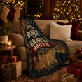 thumbnail image 3 of Built By Brave Roots Patriotic Shield, Dramatic Rustic Scene, Warm Flannel Blanket for Living Room and Bedroom with Detailed Artwork, Art Lovers Housewarming Gift, Rustic Home Decor, 3 of 9