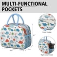 thumbnail image 6 of Womens White Cartoon Dinosaurs Leaves Footprints Pattern Lunch Box for Work,Insulated Lunch Bag for Women,Loncheras Para Mujer,Leakproof Adult Lunch Bag for Work,Beach,Travel,Picnic,Camping, 6 of 7