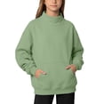 thumbnail image 4 of Vividxx Sweatshirts For Girls Cozy Long Sleeve Sweatshirt With Pocket Fall Winter High Neck Pullover Shirt For Kids Lightweight Fashion Clothing 9-10 Years, 4 of 8