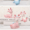 thumbnail image 4 of 1 PCS (Pink) Deer Micro Landscape Car Accessories Mini Ornaments Desktop Decorations Creative Cake Decorations Resin Cartoon Deer Dolls Applicable Holidays: Christmas, 4 of 4