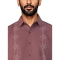 thumbnail image 4 of Cafe Luna Men's and Big Men's Printed Geo Panels Short Sleeve Chambray Woven Shirt, Size S-4XL, 4 of 7