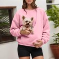 thumbnail image 2 of TAmten Cat Pouch Hoodie for Women Kangaroo Pocket Dog Pouch Sweatshirts Pet Carrier Animal Holder Long Sleeve Pullover Tops(Pink,L), 2 of 5