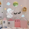thumbnail image 3 of Precioso elefante con gorro de noche, pegatinas de pared luminosas de luna, decoración de pared de dibujos animados de estrellas de nube, mural de pared de arte extraíble para dormitorio de niños, guardería, decoración del hogar ER, 3 of 5