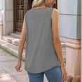 thumbnail image 4 of Camisetas Sin Mangas para Mujer, Conjuntos de Verano 2025, Blusas Casuales con Cuello Cuadrado, Gris XXL, 4 of 5