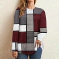 thumbnail image 1 of Puntoco Mujer Casual Cuello Redondo Manga Larga Impreso Camisa Suelta Blusa tops Puntoco Puntoco-250, 1 of 5