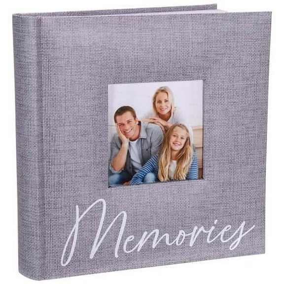 Malden 2-Up Gray Memories Printed Paper Bookbound Album