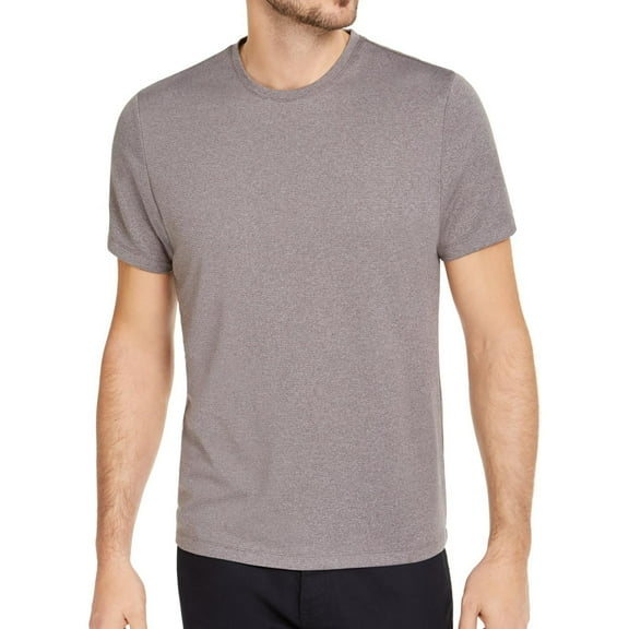 Alfani Mens Ribbed Basic T-Shirt, Grey, Medium