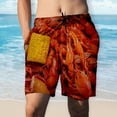 thumbnail image 2 of NaWent Shorts pour Hommes en Solde, Shorts de Plage Réalistes Imprimés 3D pour L'Été, Rouge L Rouge L, 2 of 9