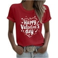 thumbnail image 2 of AGWOLF Valentines Day Shirts for Women Funny Happy Valentines Day Graphic Tees Casual Short Sleeve Crewneck Tops Cute Heart Print Tshirts, 2 of 5