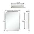thumbnail image 4 of TEHOME Brushed Nickel Rectangle Bathroom Medicine Cabinet with Mirror Recessed and Surface Mount Stainless Steel Metal Framed Rounded Rectangular Bathroom Cabinet with Mirror 22x30'', 4 of 9