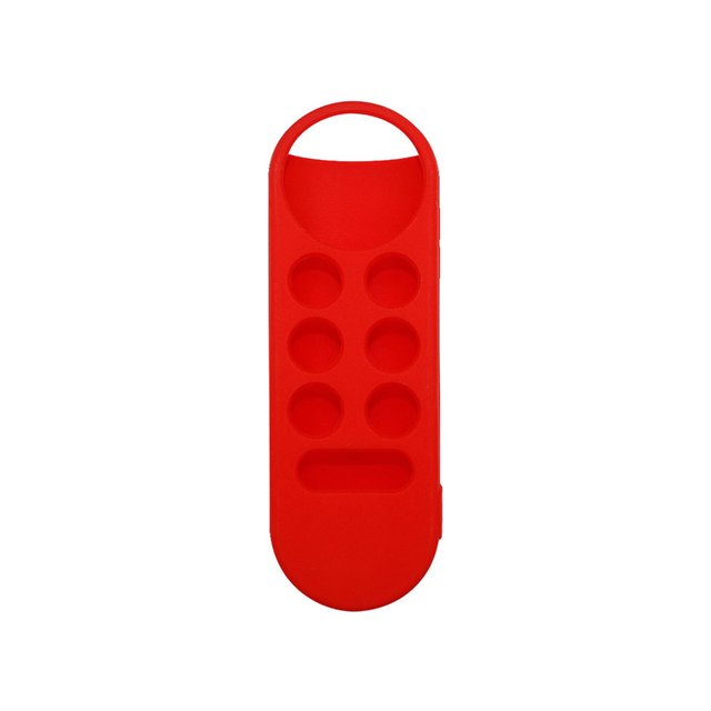 Étui de Protection pour Télécommande Épaissie Télévision Intelligente Étui en Silicone pour Chromecast TV 2020-Rayure Rouge
