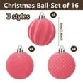 thumbnail image 4 of ESULOMP 16 Pcs Velvet Christmas Balls, Flocked Christmas Tree Ball Ornaments, Plastic Balls Xmas Decorative Hanging Ornaments Christmas Tree Decoration (Pink,2.36 inch), 4 of 7