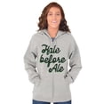 thumbnail image 4 of Kale Before Ale Beer Drinking Healthy Unisex Fleece Graphic Zip Up Hoodie Brisco Brands 3X, 4 of 5