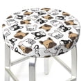 thumbnail image 5 of Salouo French Bulldog3 Pattern Bar Stool Cushion Cover, Round Crease-Resistant Stretchy Dustproof Stool Seat Slipcover for Bar Round Chair-14 inch, 5 of 6