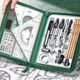 thumbnail image 3 of 28 PCS Compass Geometry Tools with Case, Drafting Tools Geometry Set with Swing Arm Protractor, Rulers, Metal Compass, Square Set, Mechanical Pencil, Back to School Supplies for Students, 3 of 8