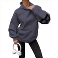 thumbnail image 2 of Sudaderas con Capucha de Moda para Mujer, Sudaderas Holgadas de Gran Tamaño, Camisetas de Larga, Corte Holgado. Azul Marino L, 2 of 8