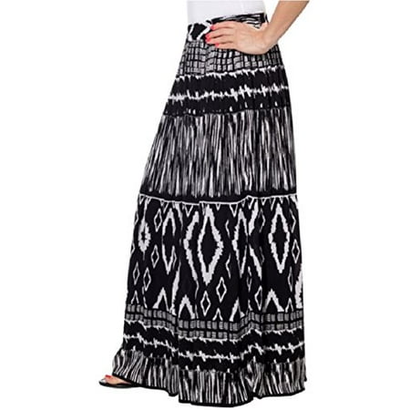 Womens Chaudry Peasant Gypsy Boho Pull-on Skirt, Long, Medium - Walmart.com