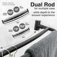 thumbnail image 6 of Double Curved Shower Rod, Metal Construction, Adjustable Between 44 to 70 Inches, Aluminum Rods and Zinc Mounting Hardware, Quality Modern Bathware, Black Finish, 6 of 9