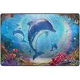 thumbnail image 4 of Dreamtimes Lovable Dolphins Area Rug, 36"x24" Colorful Tropical Ocean Non-Slip Washable Indoor Door Mat, Absorbent Floor Mat for Bedroom Kitchen Entryway Bathroom, 4 of 7