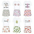 thumbnail image 3 of Women's Summer Home Clothing Casual Round Neck Short Sleeve T-Shirt Shorts Set, 3 of 6