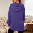 thumbnail image 6 of Horkkom Quarter Zip Pullover Women Casual Tunic Drawstring Tops Fashion Solid Color Comfort Hoodie with Pockets XXL, 6 of 7