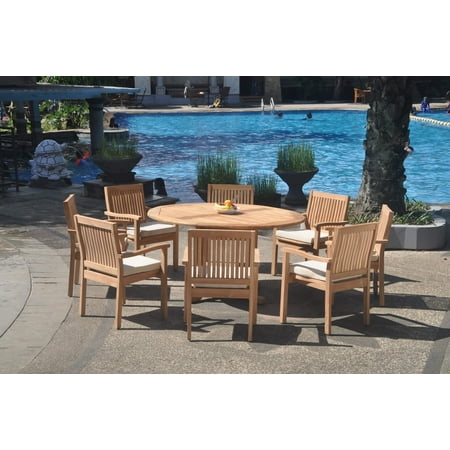 8 Seater Metal Garden Furniture Sets Grade-A Teak Dining Set: 8 Seater 9 Pc: 60