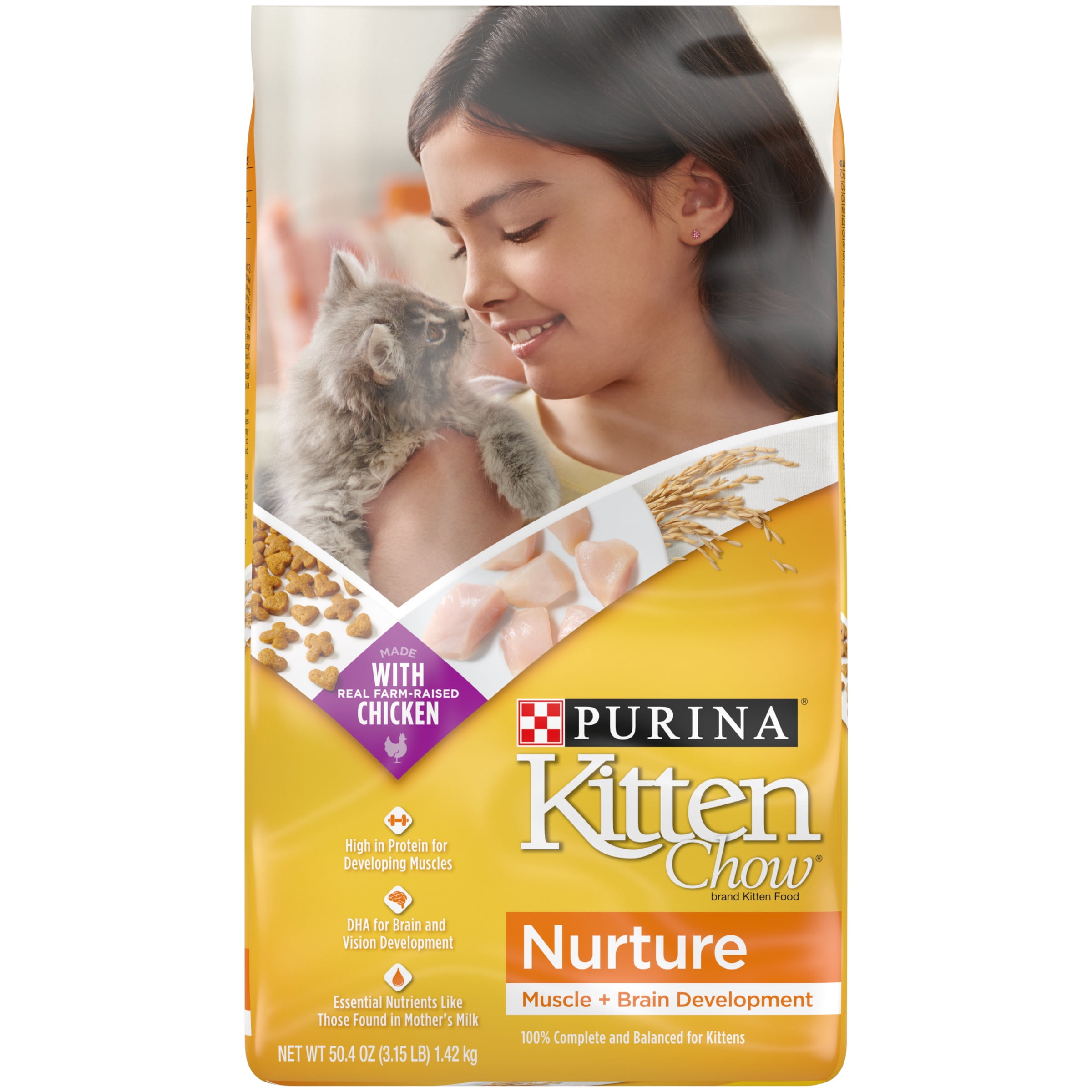 Kitten Chow Chicken Dry Cat Food for Kittens, 3.15 lb Bag