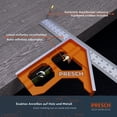 thumbnail image 3 of Escuadra de combinación de 300 mm - Métrica - Escuadra de combinación de metal universal y precisa con tope y herramienta de trazado - Herramienta de medición profesional de gama alta, 3 of 8