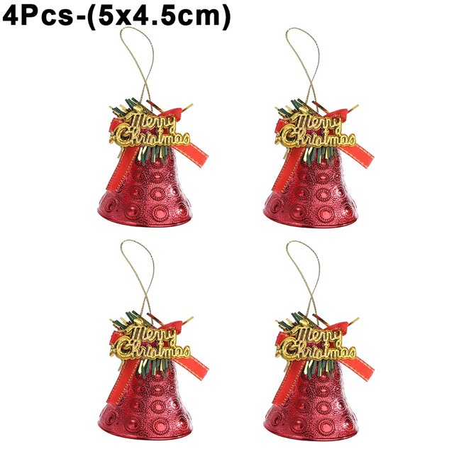 4/1 piezas colgantes de campanas navideñas, lazos colgantes para árbol de Navidad, adornos, regalos para Navidad, Año Nuevo, fiesta, festival, decoración, juguetes para niños
