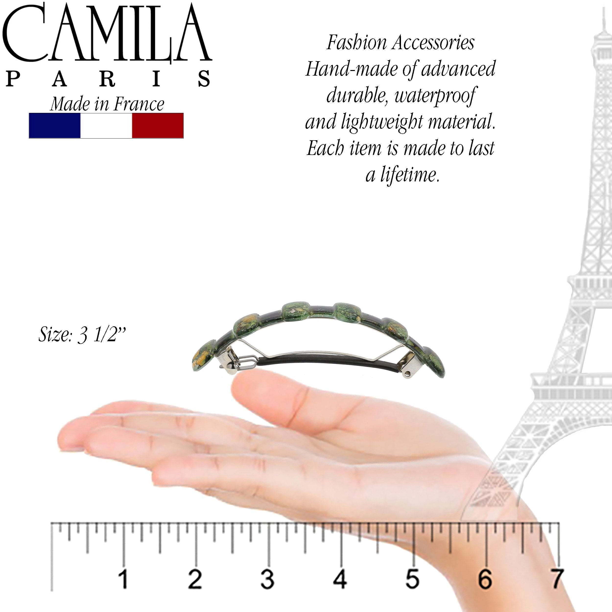 Camila Paris CP3305 French Hair Barrette Clip for Girls for Thick Curly Wavy Long Hair, Strong Hold Grip Hair Clips for Women, Automatic, No Slip Durable Styling Girls Hair Accessories, Made in France